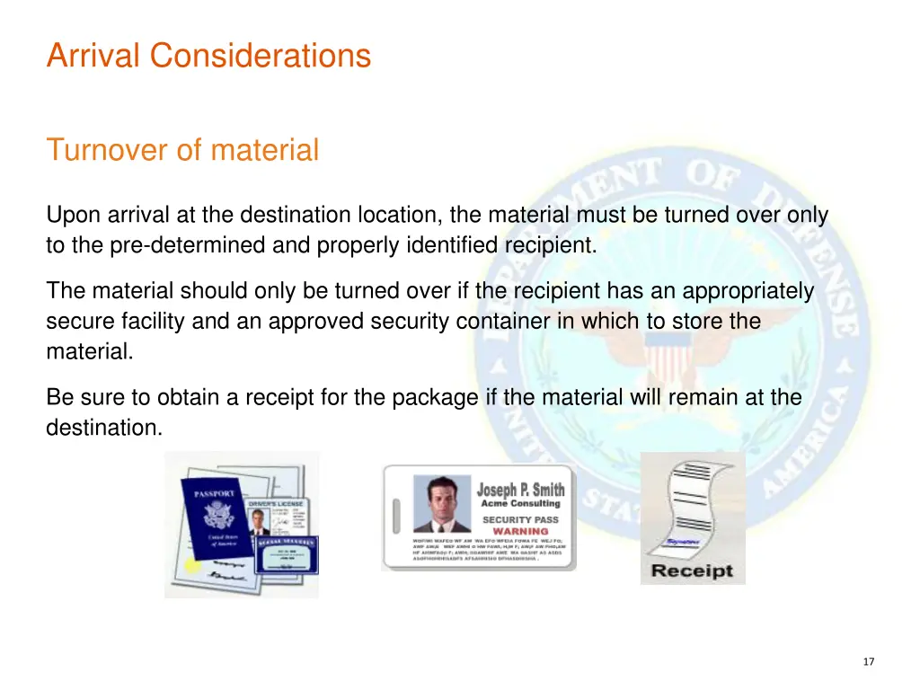 arrival considerations