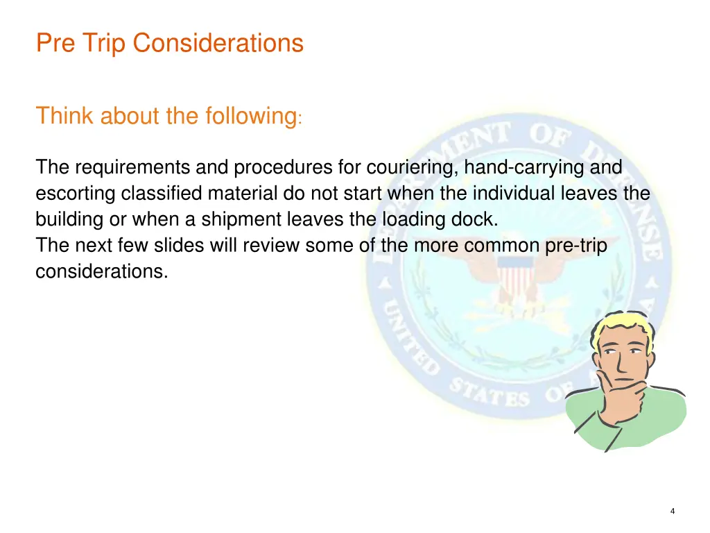 pre trip considerations