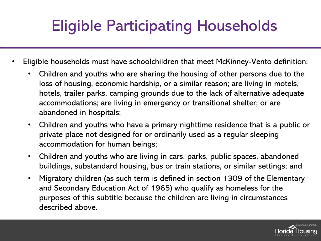 eligible participating households