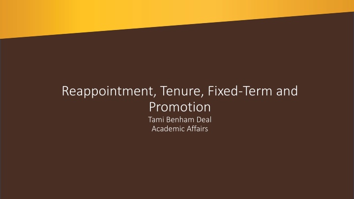 reappointment tenure fixed term and promotion