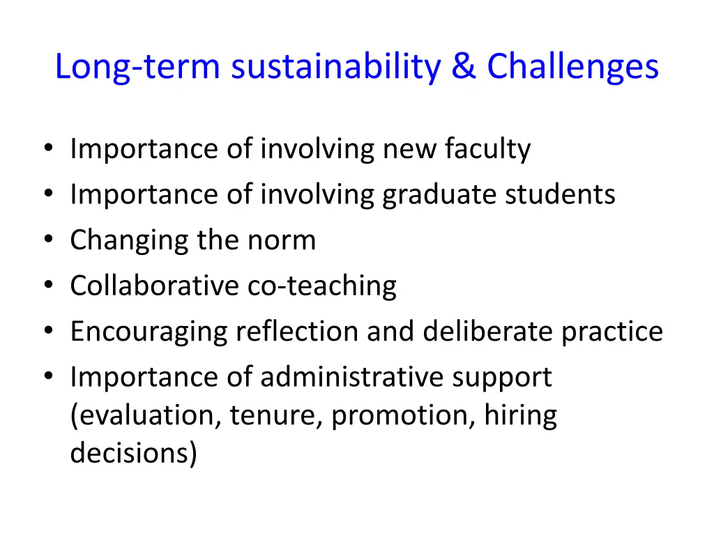 long term sustainability challenges