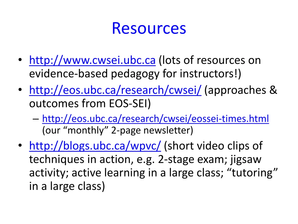 resources