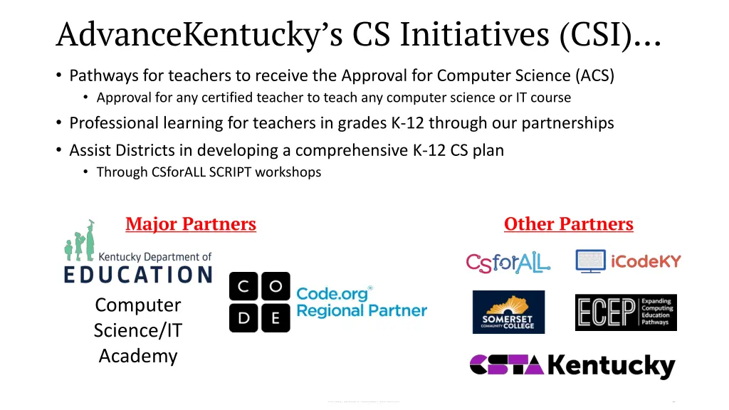 advancekentucky s cs initiatives csi
