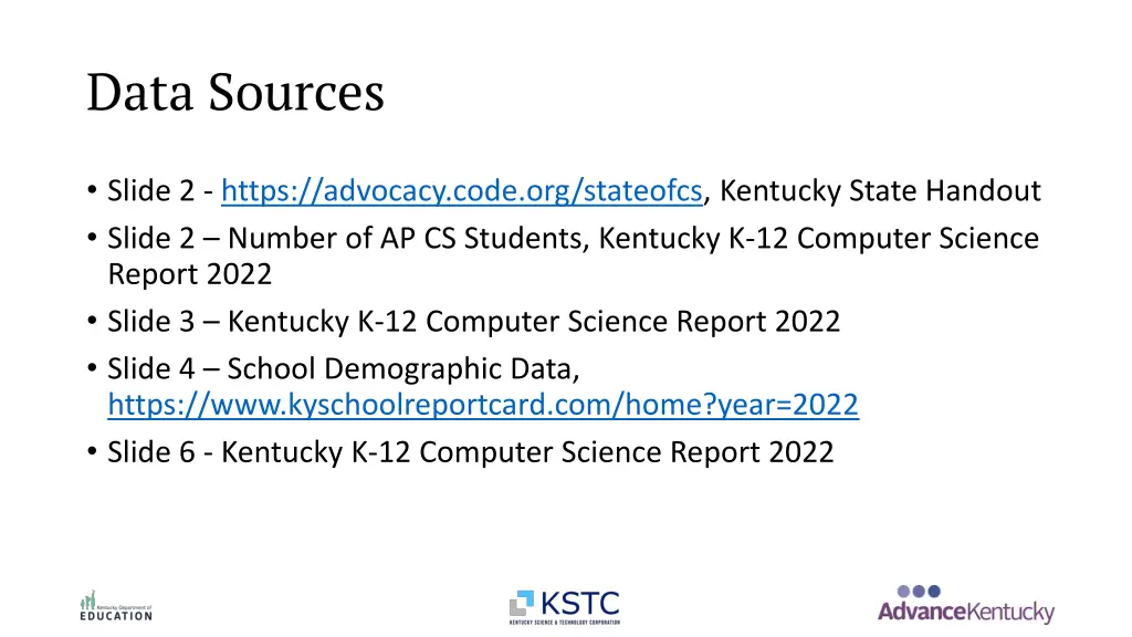 data sources