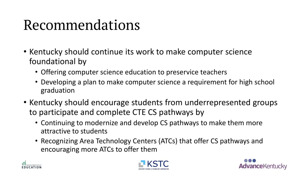 recommendations