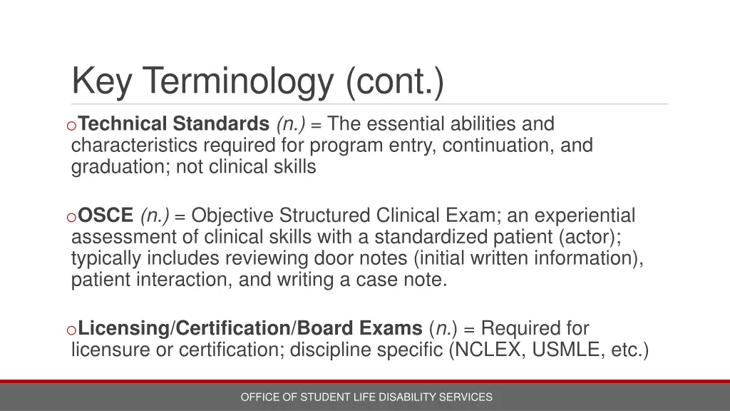 key terminology cont