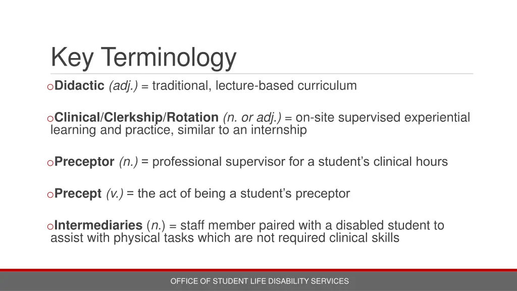 key terminology o didactic adj traditional