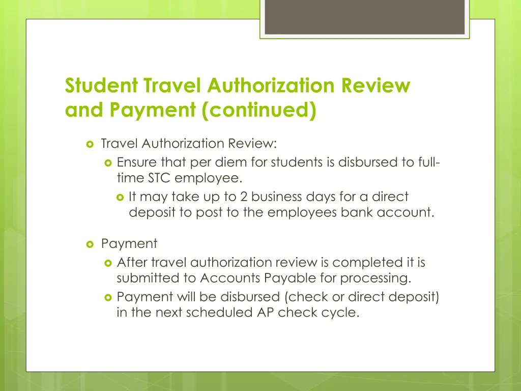 student travel authorization review and payment 1