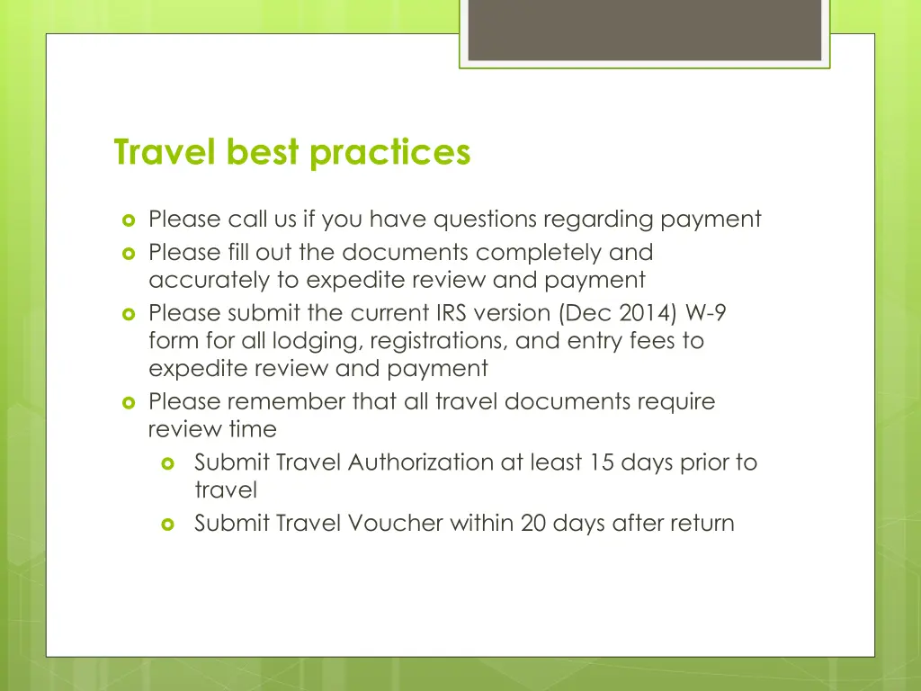 travel best practices