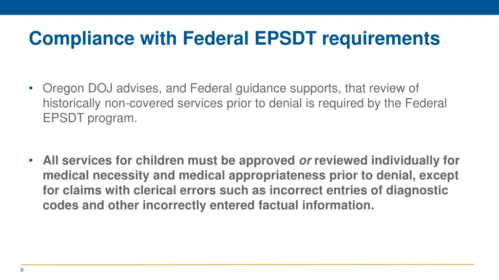 compliance with federal epsdt requirements