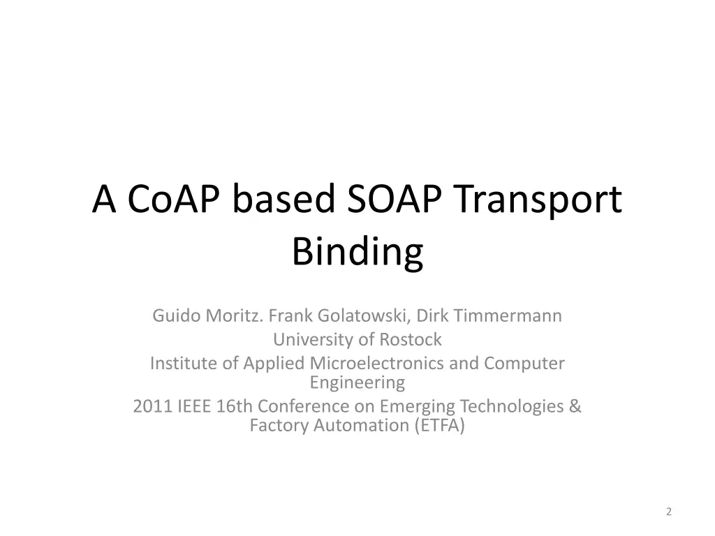 a coap based soap transport binding