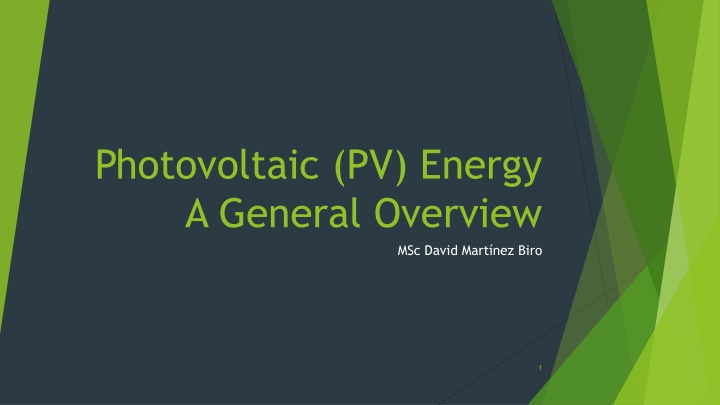 photovoltaic pv energy a general overview