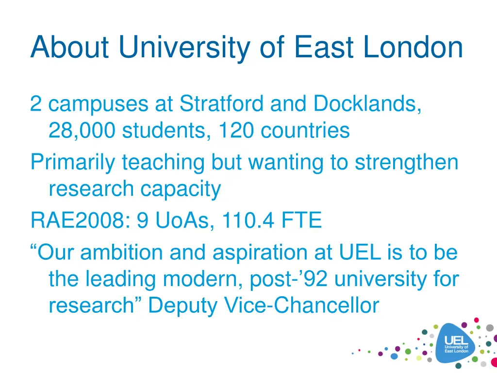about university of east london