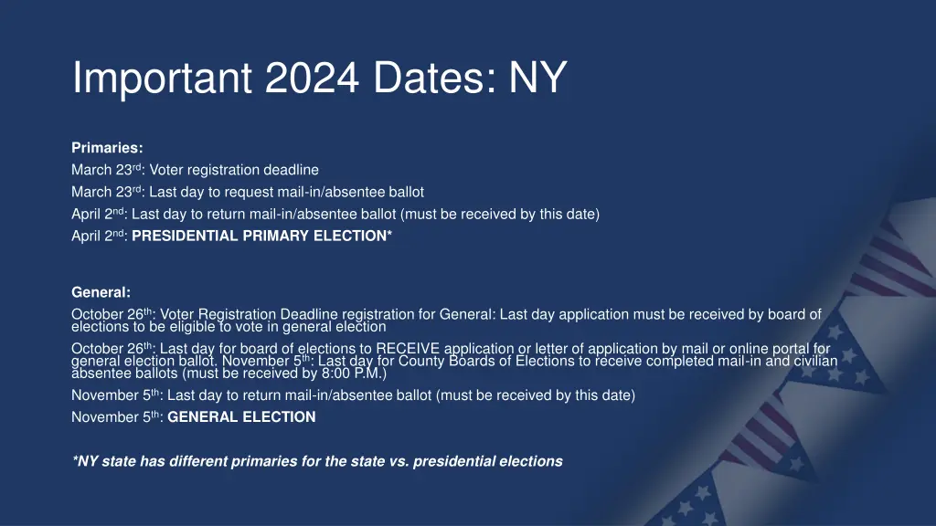 important 2024 dates ny