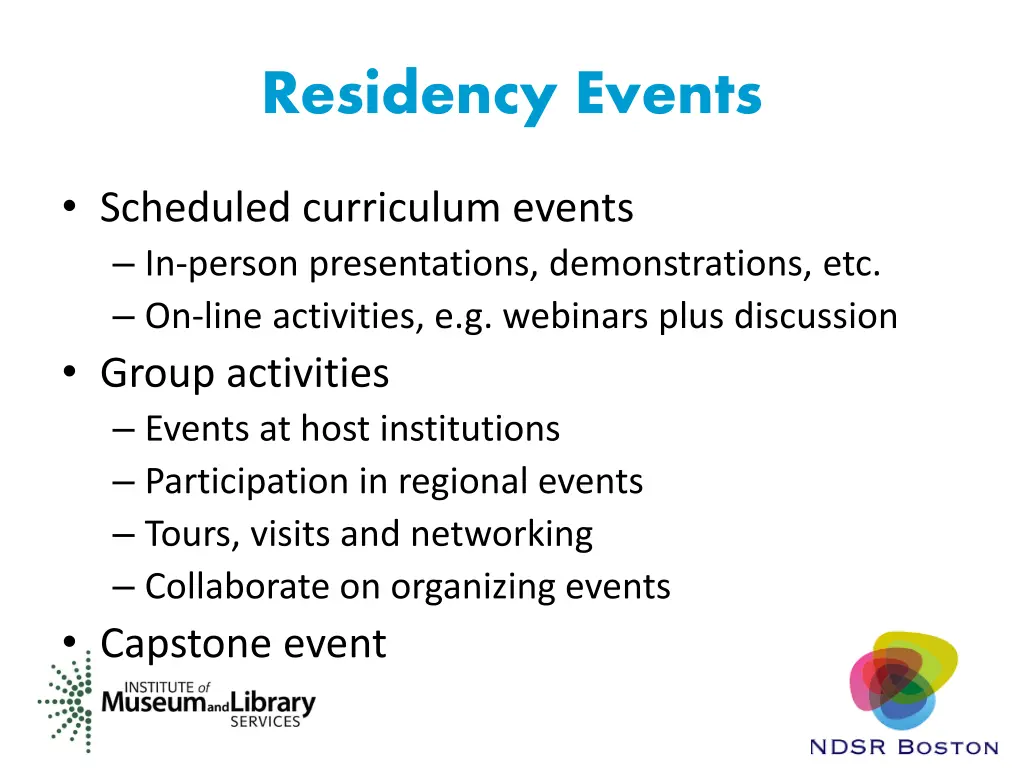 residency events