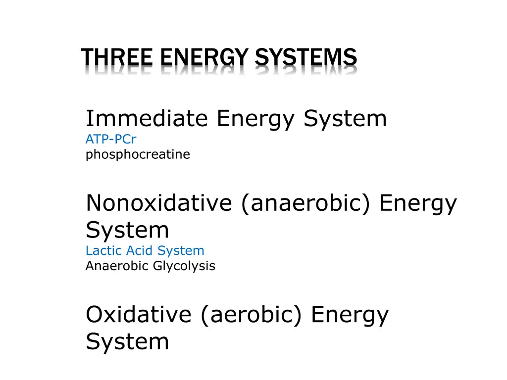 three energy systems