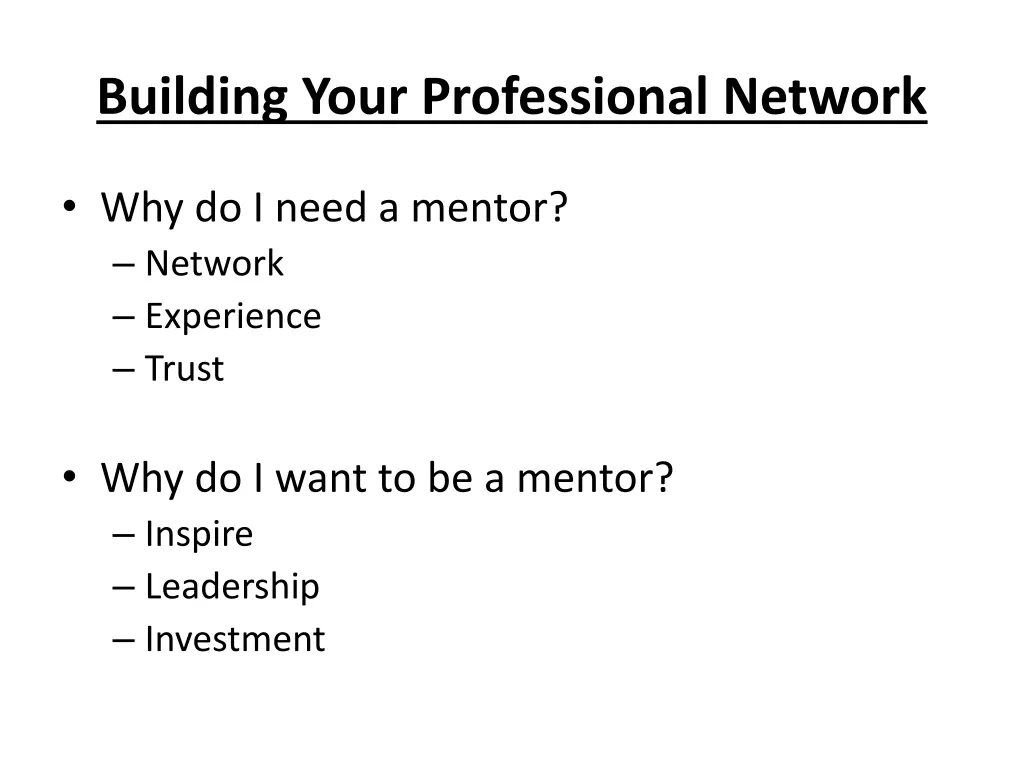 building your professional network 1