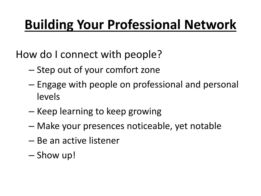 building your professional network 2