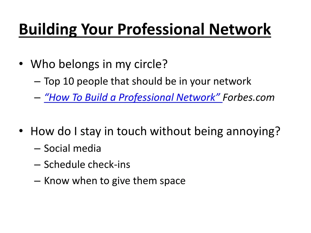 building your professional network 3