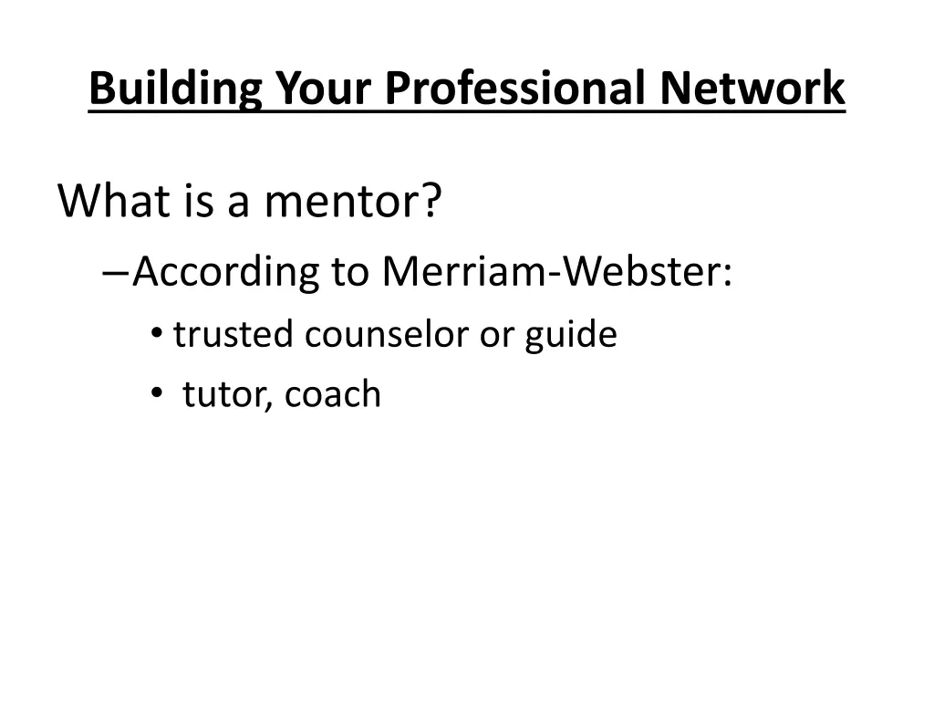 building your professional network