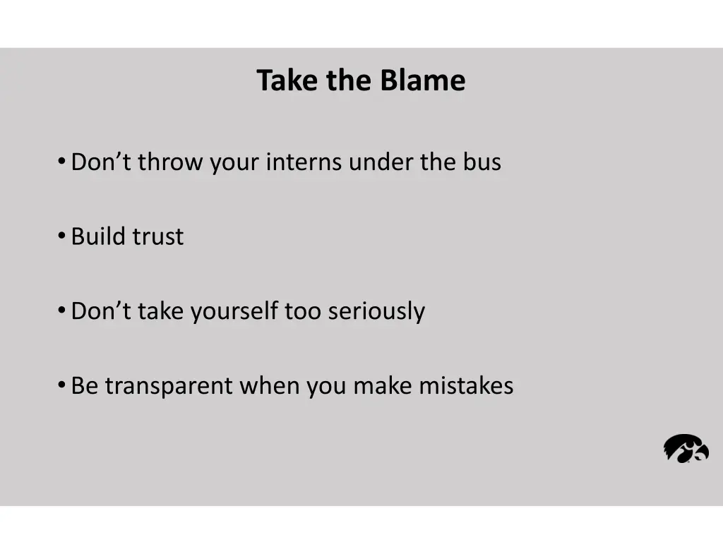 take the blame