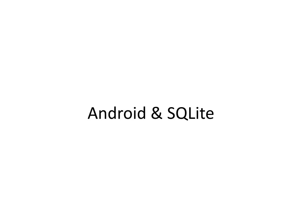 android sqlite