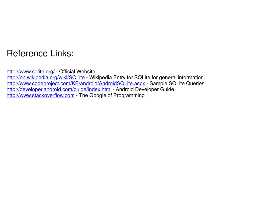 reference links