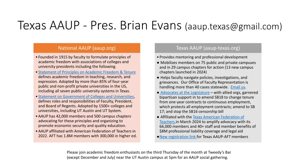 texas aaup pres brian evans aaup texas@gmail com
