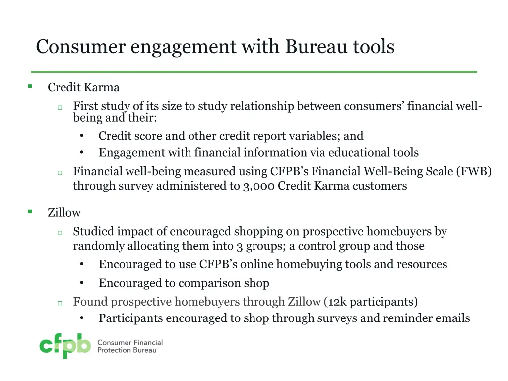 consumer engagement with bureau tools