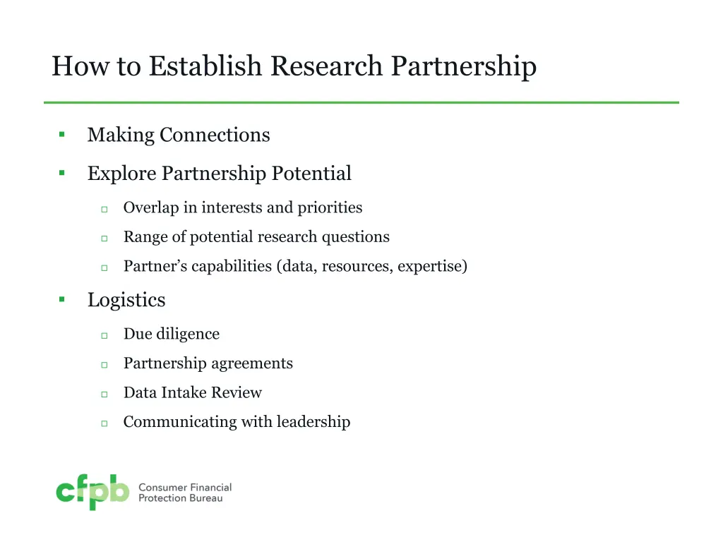 how to establish research partnership