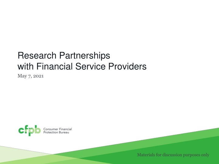 research partnerships with financial service