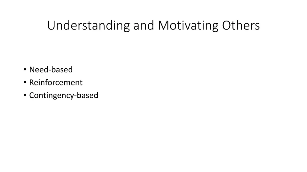 understanding and motivating others