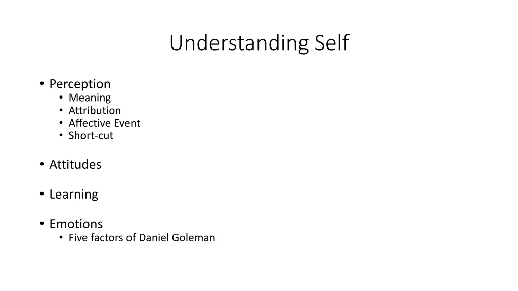 understanding self