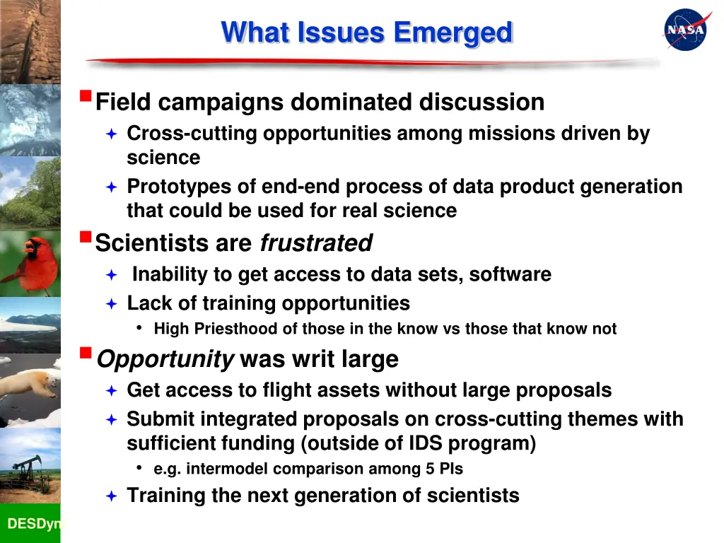 what issues emerged
