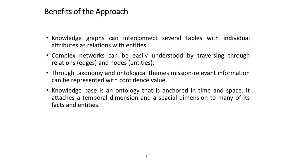 benefits of the approach benefits of the approach
