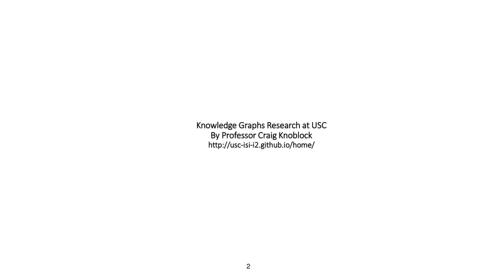 knowledge graphs research at usc knowledge graphs
