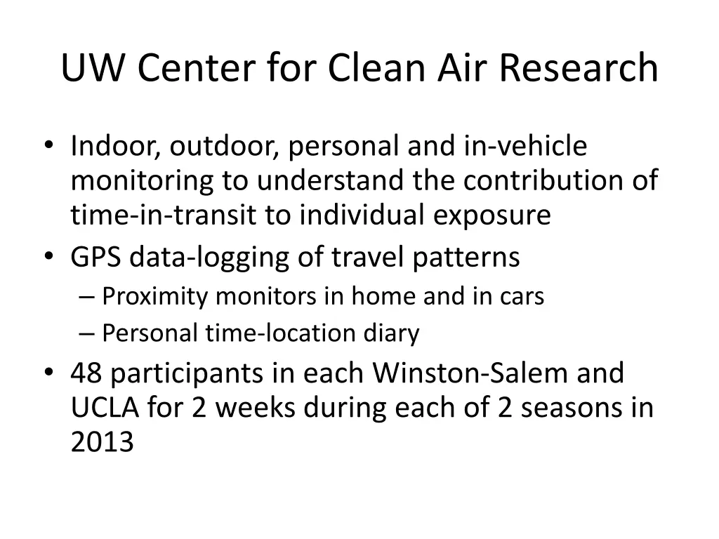 uw center for clean air research