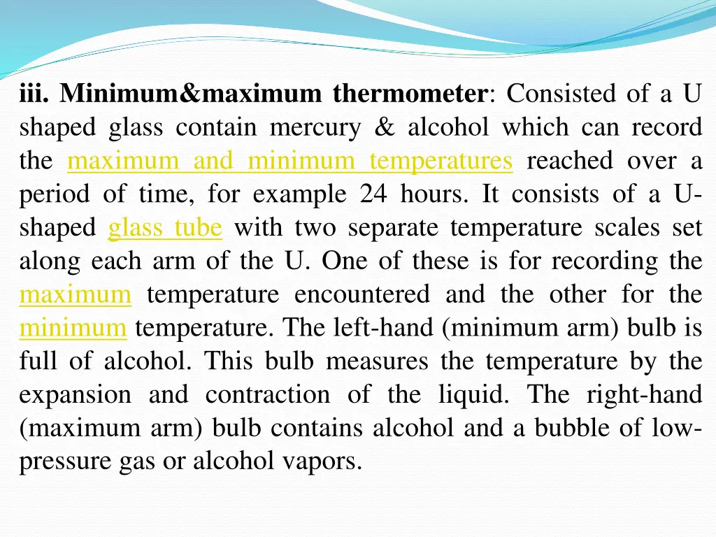 iii minimum maximum thermometer consisted
