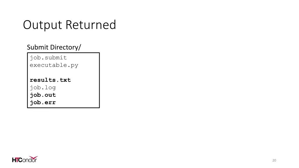 output returned