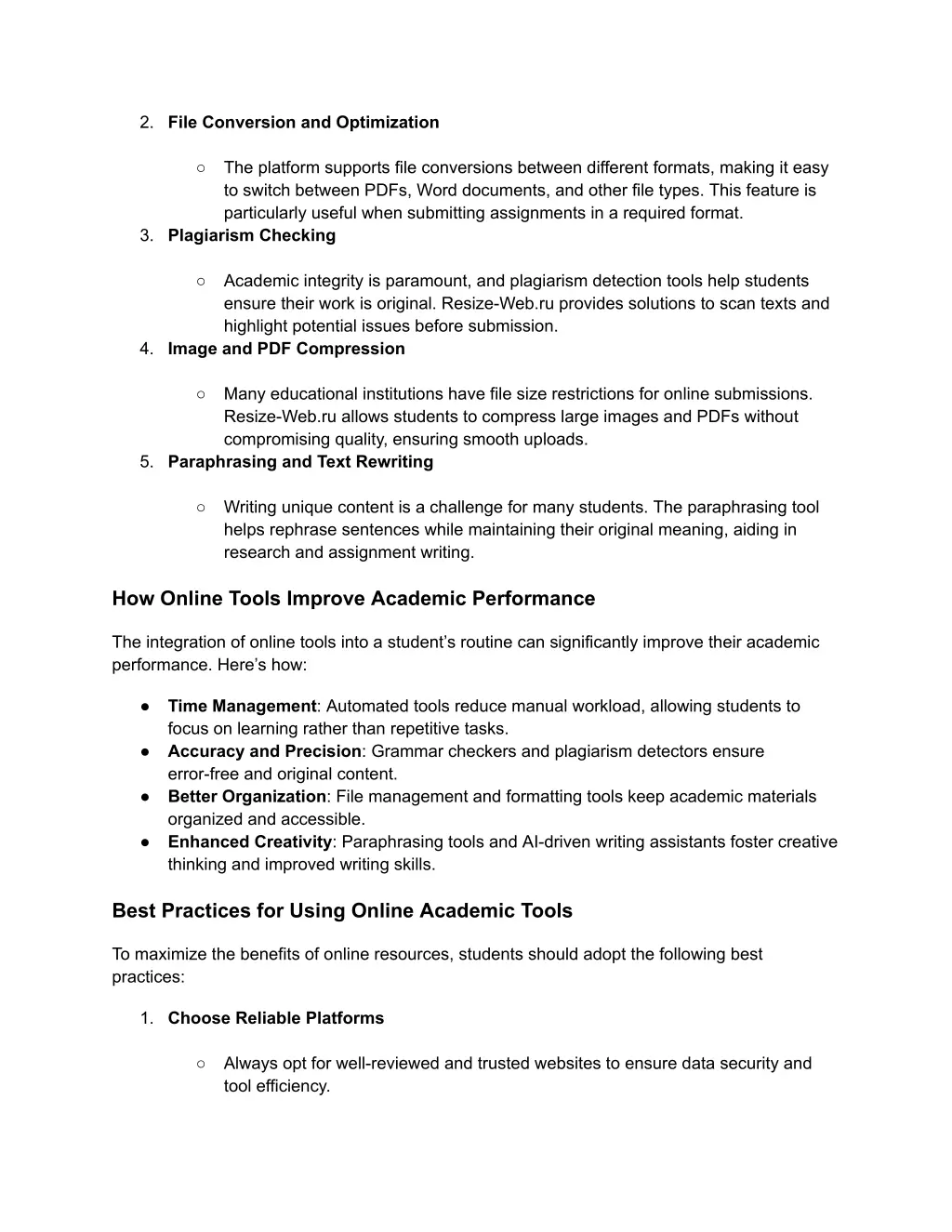 2 file conversion and optimization the platform