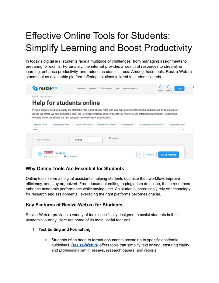effective online tools for students simplify