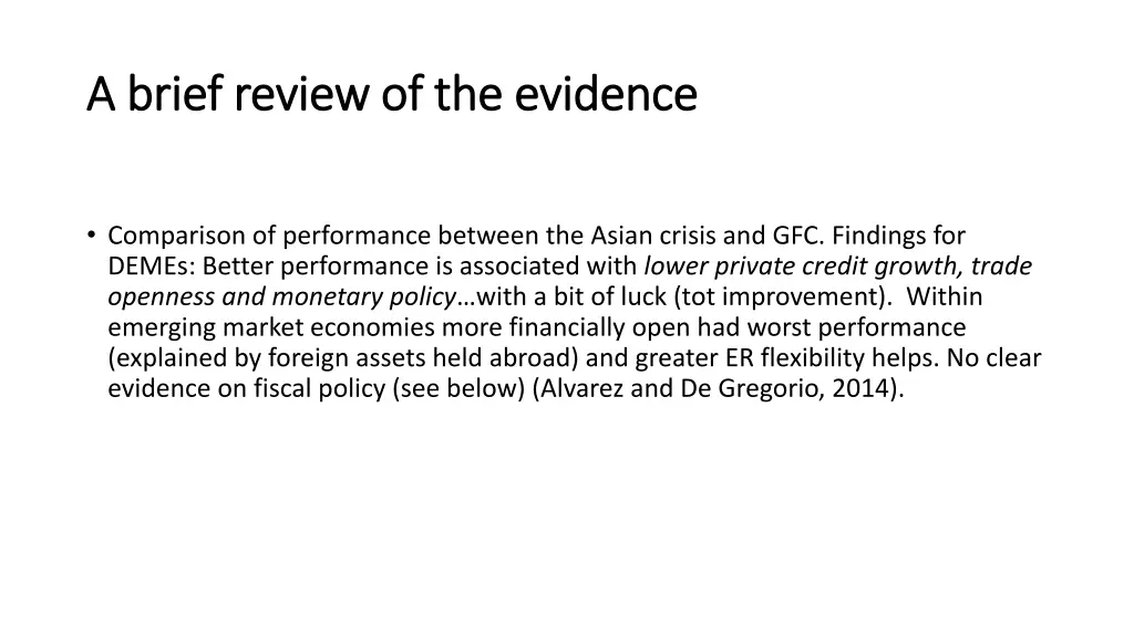 a brief review of the evidence a brief review