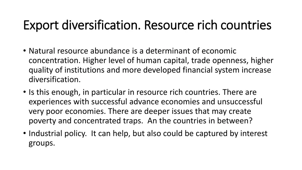 export diversification resource rich countries 2