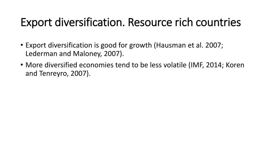export diversification resource rich countries