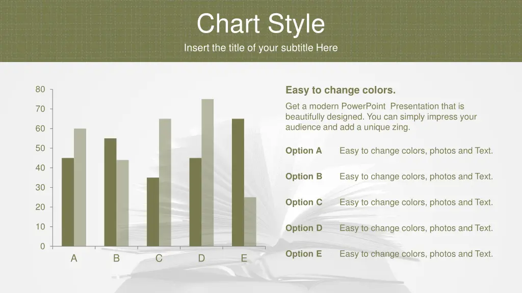 chart style insert the title of your subtitle here 2