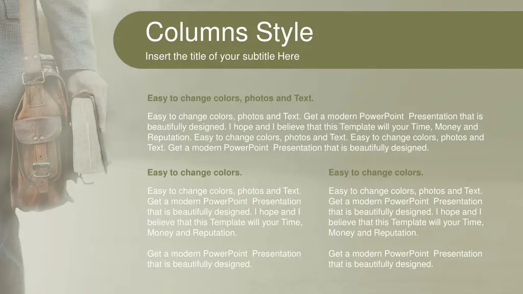 columns style insert the title of your subtitle 1