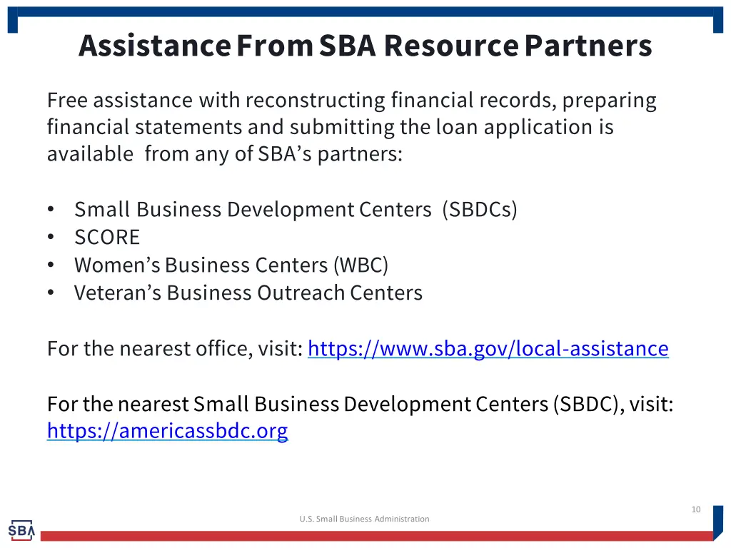 assistancefromsba resourcepartners