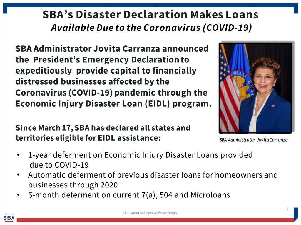 sba s disaster declaration makesloans available