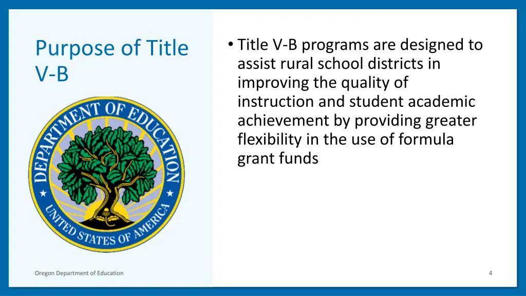 title v b programs are designed to assist rural