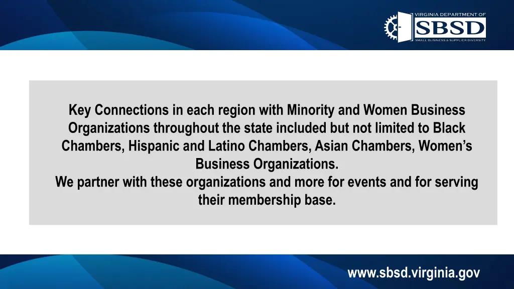 key connections in each region with minority